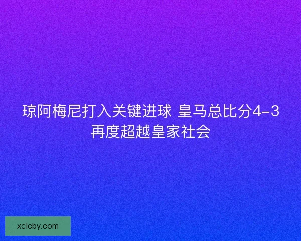 琼阿梅尼打入关键进球 皇马总比分4-3再度超越皇家社会
